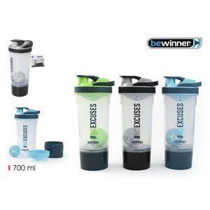 BOTELLA GYM SHAKER 700ML BEWINNER SURTIDO