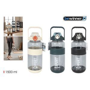 BOTELLA SPORT TRANSPARENTE 1500ML BEWINNER SURTIDO