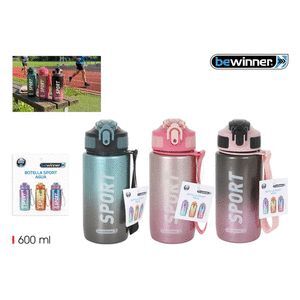 BOTELLA SPORT METALIZADA 600ML BEWINNER SURTIDO