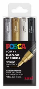 MARCADORES UNI POSCA PC1M ESTUCHE 4 GSWB
