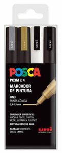 MARCADORES UNI POSCA PC3M ESTUCHE 4 GSWB