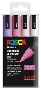 MARCADOR POSCA PC-5M 4 COLORES DULCES