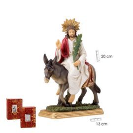 FIGURA JESUS EN BORRIQUILLA 20 CM