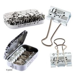 SET 6 CLIPS PINZA MUSICA LATA
