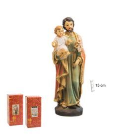 FIGURA SAN JOSE CON NIÑO Y FLORES 13 CM
