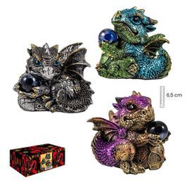 DRAGON CON BOLA DE CRISTAL 6 CM 3 SURTIDOS