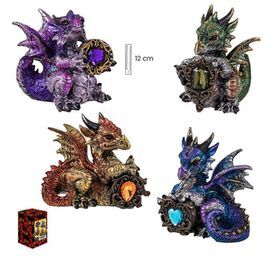 DRAGON CON PIEDRA DE COLOR 12 CM 4 SURTIDOS