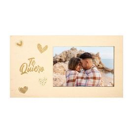 MARCO DE MADERA 10X15 GRABADO TE QUIERO