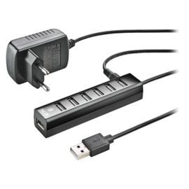 HUB USB 2.0 DE 7 PUERTOS CON ADAPTADOR DE CORRIENT