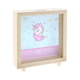 HUCHA INFANTIL MADERA UNICORNIO