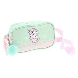 BOLSITO NIÑA CON LLAVERO POMPON UNICORNIO