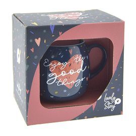 TAZA OVALADA ENJOY THE GOOD THINGS