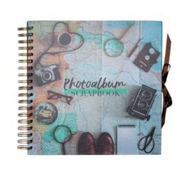 SCRAPBOOK ALBUM FOTO 26 X 26 CM 40 PGS VINTAGE TRA