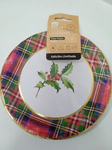 PLATO NAVIDAD ACEBO 18CM