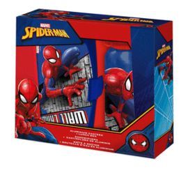 BOTELLA ALUMINIO 500ML + SANDWICHERA SPIDERMAN