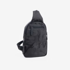 MOCHILA BANDOLERA CRUZADA HOMBRE CAMUFLAJE NEGRO