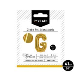 GLOBO POLIAMIDA LETRA G 41CM-16 ORO METALIZADO 1 U
