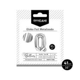 GLOBO POLIAMIDA LETRA Q 41CM-16 PLATA METALIZADO 1