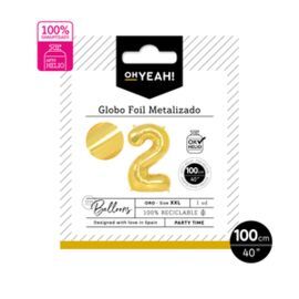 GLOBO POLIAMIDA Nº2 100CM ORO METALIZADO APTO HELI