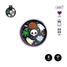 PLATO LLANO POSTRE HALLOWEEN TRUCO O TRATO Ø17CM C