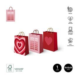 BOLSA SAN VALENTIN SURTIDASIDA 18X10X24CM 1 UD FSC