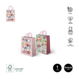 BOLSA FELIZ DIA MAMA FLORAL SURRIDA 18X10X24 CM 1