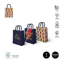 BOLSA PAPA ROCKS SURTIDAS 18X10X24 CM 1 UNIDAD FSC