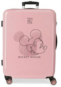 MALETA MEDIANA MICKEY OUTLINE RIGIDA 68CM NUDE