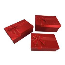 SET 3 CAJAS RECTANGULARES ROJAS BRILLANTES