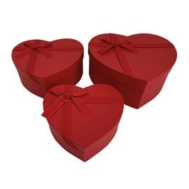SET 3 CAJAS CORAZON ROJAS