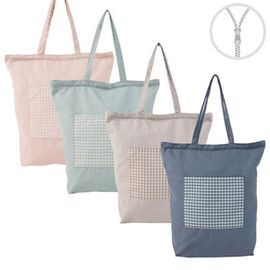 BOLSA ALGODON CON CREMALLERA BOLSILLO VICHY SURTID