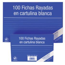FICHA DE CARTULINA RAYADA 215X160MM PARA FICHERO N