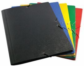 CARPETA GOFRADA CON GOMAS SOLAPA NEGRO