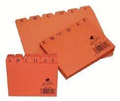 INDICE FICHERO CARTON CUERO A-Z NUMERO 5 215X160MM