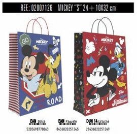 BOLSA REGALO PAPEL MICKEY DISNEY ASA RETORCIDA SUR