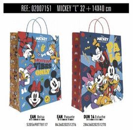 BOLSA REGALO PAPEL MICKEY DISNEY 14X32X40 ASA RETO
