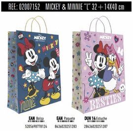 BOLSA REGALO PAPEL MICKEY MINNIE DISNEY 14X32X40 A