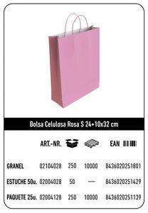 BOLSA CELULOSA S 24+10X32 ROSA
