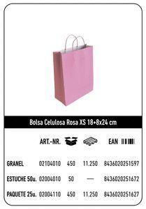 BOLSA CELULOSA XS 18+8X24 ROSA