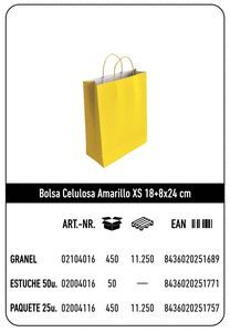 BOLSA CELULOSA XS 18+8X24 AMARILLO