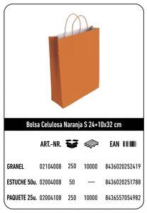 BOLSA CELULOSA S 24+10X32 NARANJA