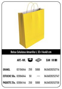 BOLSA CELULOSA L 32+14X40 AMARILLO