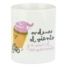 TAZA MELENAS AL VIENTO Y A VIVIR EL MOMENTO