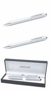 JUEGO BOLIGRAFO Y PORTAMINAS TOUCH PLATA METAL