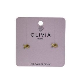 PENDIENTES XO HIPOALERGENICO BAÑADO EN ORO 24 K
