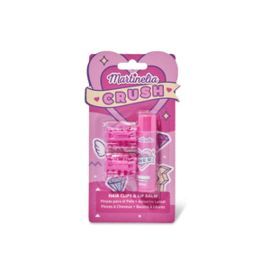 SET DE BALSAMO LABIAL Y PINZAS PARA EL PELO
