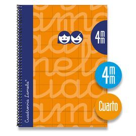 CUADERNO 4º CUADROVIA 4MM LAMELA FORRADO NARANJA