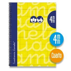 CUADERNO CUADROVIA 4ºLAMELA FORRADO 4MM AMARILLO