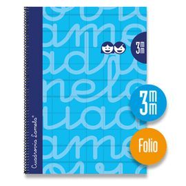 BLOC FOLIO FORRADO CUADROVIA 3MM 80H TAPA DURA AZU