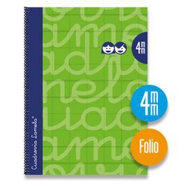 CUADERNO FOLIO LAMELA FORRADO CUADROVIA 4MM VERDE